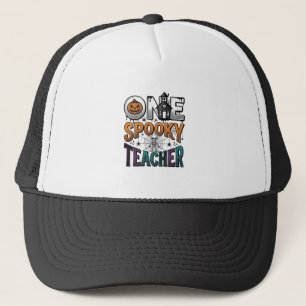 Een griezelige leraar Halloween vector ontwerp_1 Trucker Pet