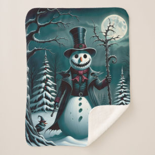 Een griezelige sneeuwpop sherpa deken