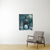 Een griezelige sneeuwpop wandkleed (In situ)