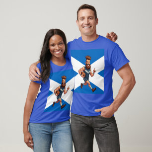 Een grijnzende Schotse rugbyloper T-shirt