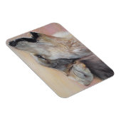 een grijze wolf in het wild die tegen zonsondergan magneet (Rechterzijde)