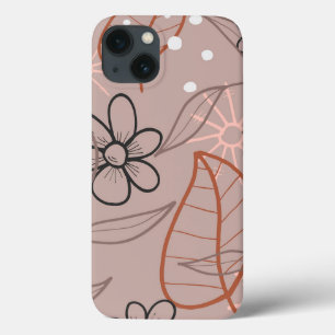 Een grillige bloem en bladeren Print iPhone 13 Hoesje