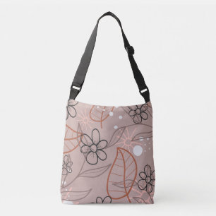 Een grillige bloem en bladeren Print Crossbody Tas