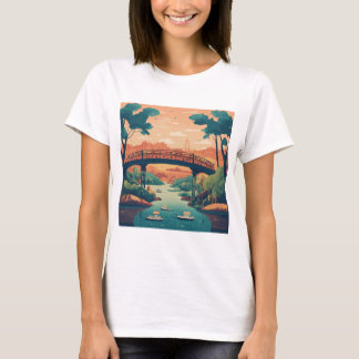 Een grillige brug over de rivier t-shirt