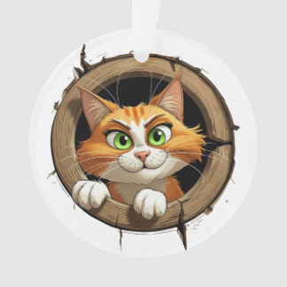 Een grillige Cartoon met felgroene ogen Pee Ornament
