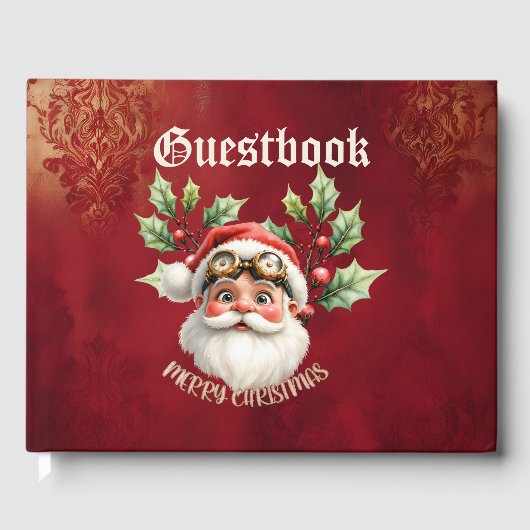 Een grillige steampunk Kerstman Gastenboek (Voorkant)
