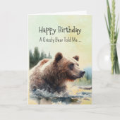 Een grizzly Beer Persoonlijkheid Verjaardag Fun An Kaart (Voorkant)