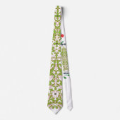 Een groen en wit behang met  design stropdas (Voorkant)