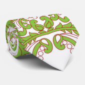 Een groen en wit behang met  design stropdas (Opgerold)