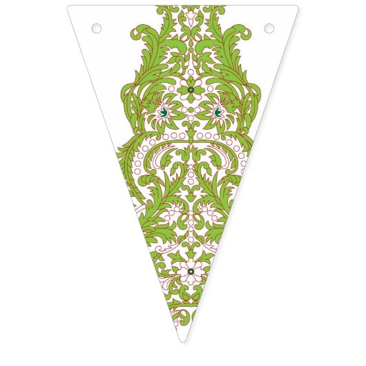 Een groen en wit behang met  design vlaggetjes (Tweede vlag)