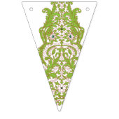 Een groen en wit behang met  design vlaggetjes (Eerste vlag)