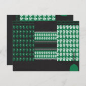 Een groen en zwart patroon met een boom in het mid briefkaart (Voorkant / Achterkant)