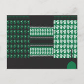 Een groen en zwart patroon met een boom in het mid briefkaart (Voorkant)