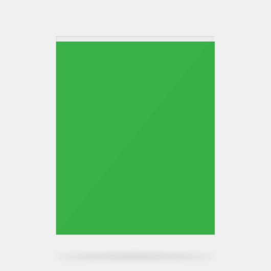 Een groene achtergrond met een witte rand acryl bord (Voorkant)