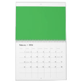 Een groene achtergrond met een witte rand kalender (Feb 2026)