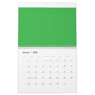Een groene achtergrond met een witte rand kalender