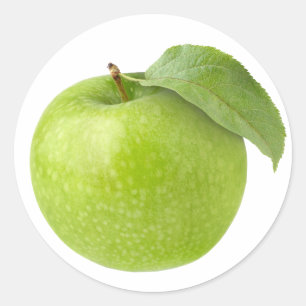 Eén groene appel ronde sticker