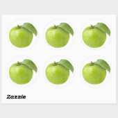 Eén groene appel ronde sticker (Vel)