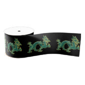 Een groene draak met goudversiering grosgrain lint (Spoel)