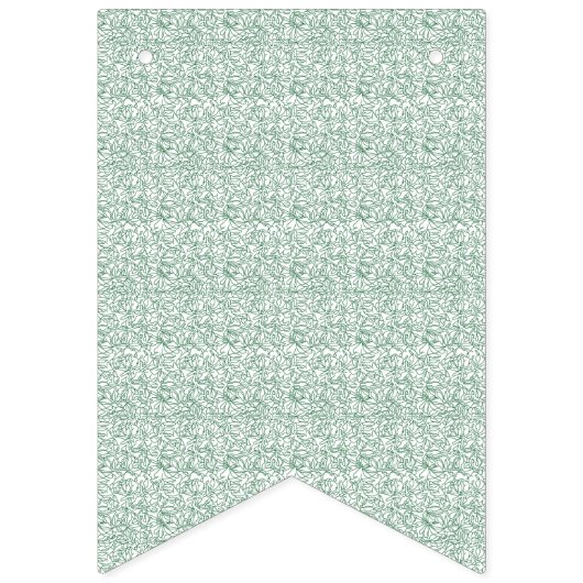 Een groene en witte achtergrond met kleine bladere vlaggetjes (Eerste vlag)