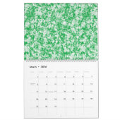 Een groene en witte achtergrond met kleine witte s kalender (Mar 2026)