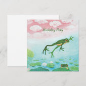 Een groene kikker springt in de Pond Party (Voorkant / Achterkant)