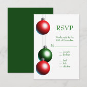Een Groene Vakantiegornament RSVP (Voorkant / Achterkant)