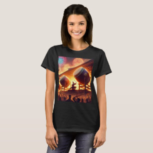 Een groep mensen kijkt naar een vuurwerkshow t-shirt