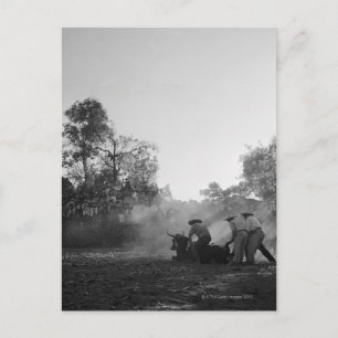 Een groep Mexicaanse charros bullfighters draaien  Briefkaart