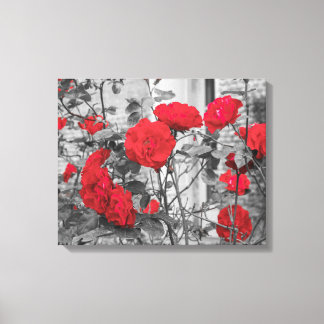 een groep rode rozen op canvasafdruk canvas afdruk