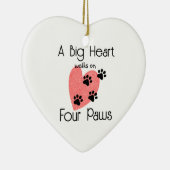 Een groot hart loopt op vier poten - Schattige Pet Keramisch Ornament (Rechts)