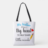 een groot hart om leraren in kleine breinen mode t draagtas (Achterkant)