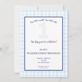 ÉÉN groot jaar - Klassieke Blue Gingham Birthday - Kaart