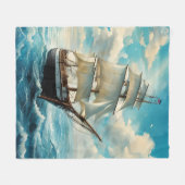 Een groot schip en mooi weer fleece deken (Voorkant (Horizontaal))