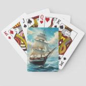 Een groot schip en mooi weer pokerkaarten (Achterkant)