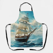 Een groot schip en mooi weer schort (Voorkant)