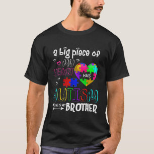 Een groot stuk van mijn hart heeft autisme en geef t-shirt
