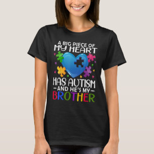 Een groot stuk van mijn hart heeft autisme en hij t-shirt