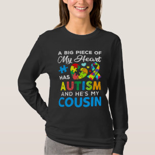 Een groot stuk van mijn hart heeft autisme en hij t-shirt