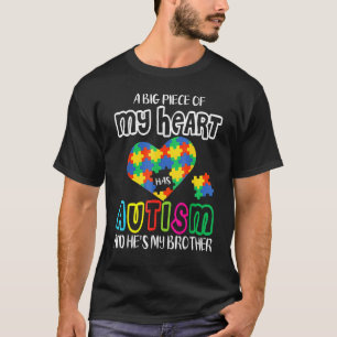 Een groot stuk van mijn hart heeft autisme en hij t-shirt