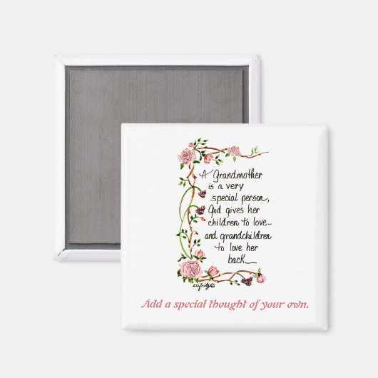 Een grootmoeder is een zeer speciale persoon magneet (Voorkant / Achterkant)