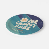 EEN Groovy Babe 1e Verjaardag Groovy One Daisy Papieren Bordje (Gekanteld)