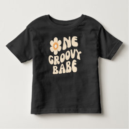 Een Groovy Babe Retro Daisy 70s Verjaardagsmeisje Kinder Shirts