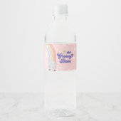 Een groovy babe retro regenboog 1e verjaardag waterfles etiket (Voorkant)