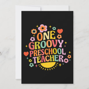 Een groovy kleuterleerkracht kaart