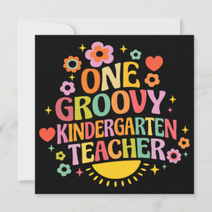 Een groovy kleuterleerkracht kaart
