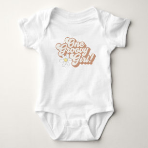 Een groovy meisje retro 70s verjaardag meisje shir romper