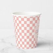 Een Groovy meisje roze Daisy Checker Papieren Bekers (Rechts)