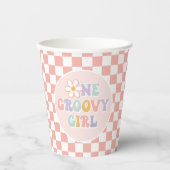 Een Groovy meisje roze Daisy Checker Papieren Bekers (Voorkant)