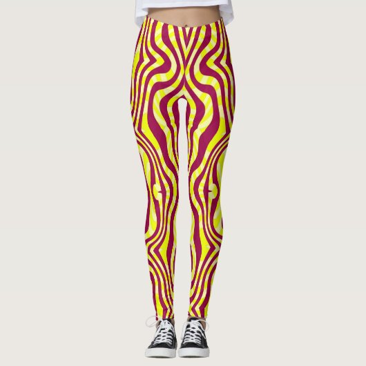 Een groovy patroon "Ratti_Creative_Arts" Leggings (Voorkant)